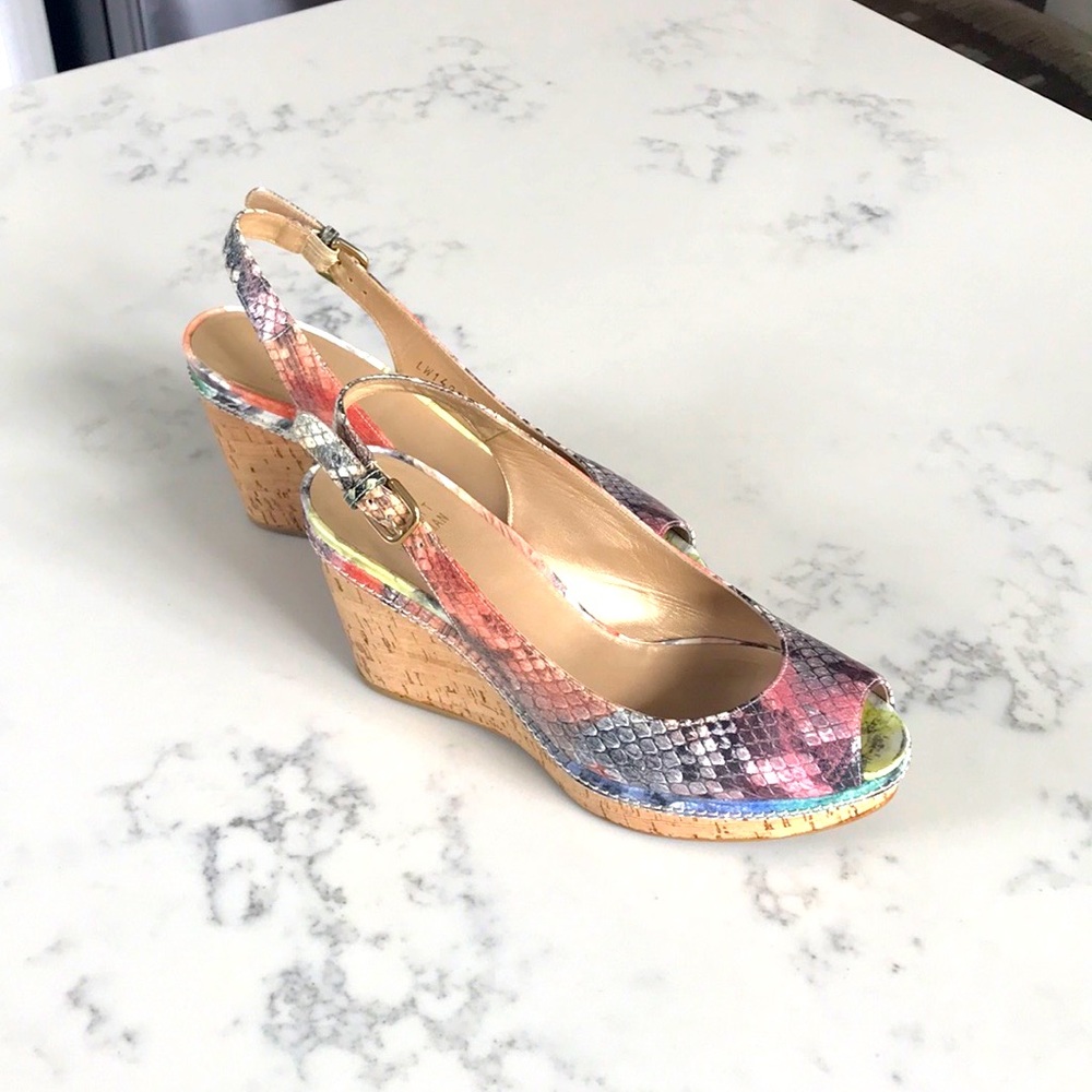 Stuart Weitzman Multi Colored Wedge Sandals - image 1